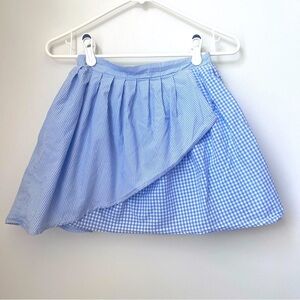 American Eagle Blue and White Plaid and Stripe Mini Skirt Size XS